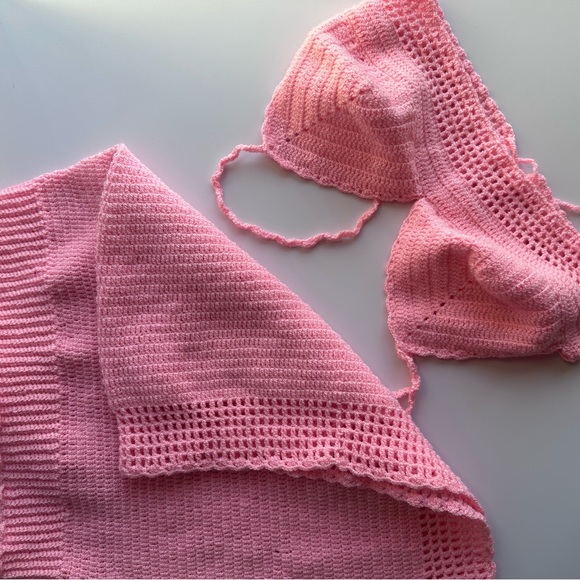 Handmade 💕Knit crochet set , Bralette and skirt - Picture 12 of 12